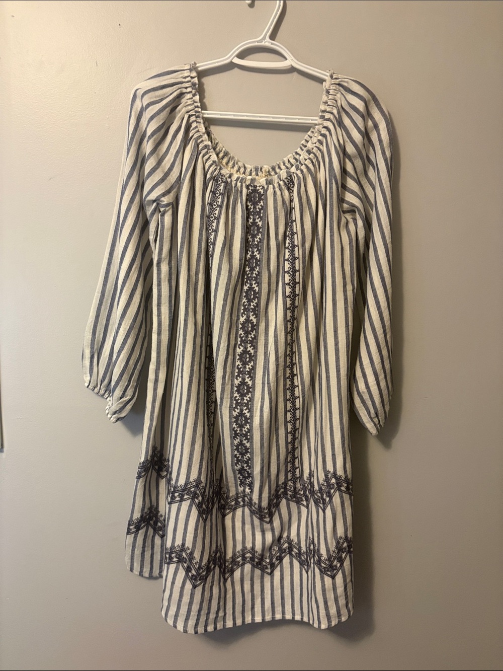 Ny Street cotton blue and white embroidered dress